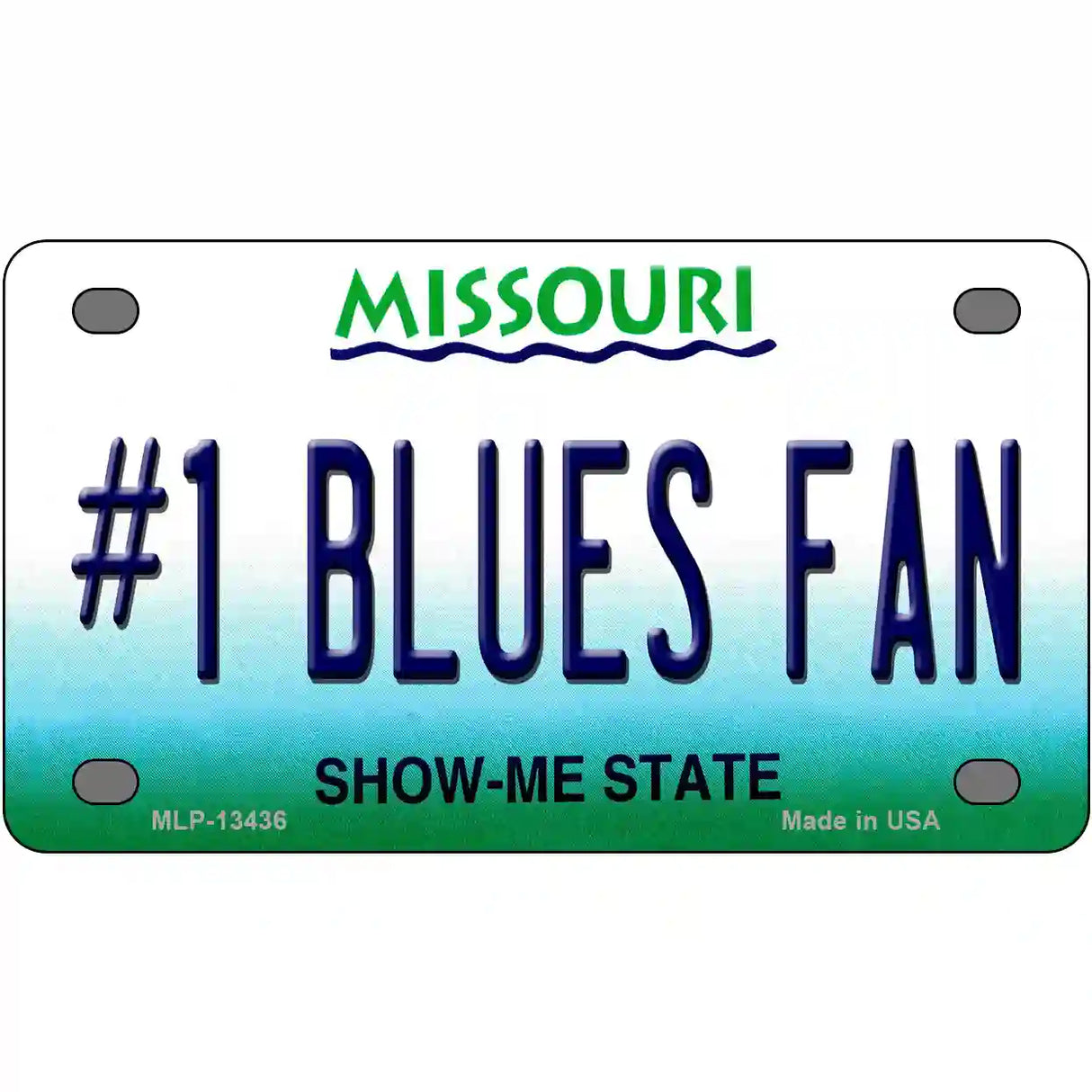 Number 1 Blues Fan Novelty Metal License Plate Tag 4" x 2.2" (MLP)