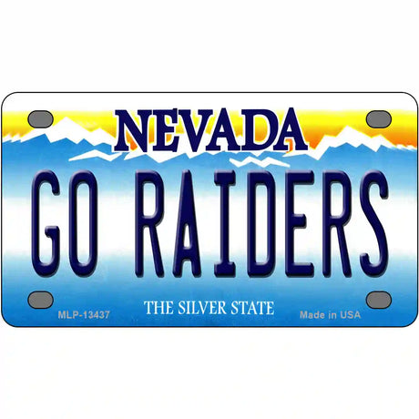 Go Raiders Nevada Novelty Metal License Plate Tag 4" x 2.2" (MLP)