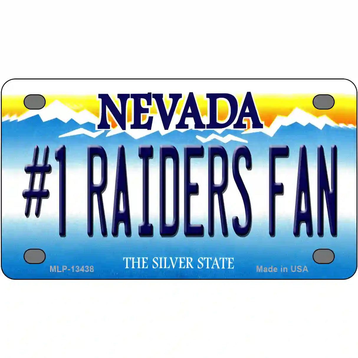 Number 1 Raiders Fan Nevada Novelty Metal License Plate Tag 4" x 2.2" (MLP)