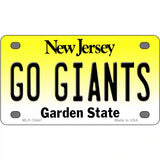 New Jersey Go Giants Novelty Metal License Plate Tag 4" x 2.2" (MLP)