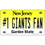 New Jersey Number 1 Giants Fan Novelty Metal License Plate Tag 4" x 2.2" (MLP)