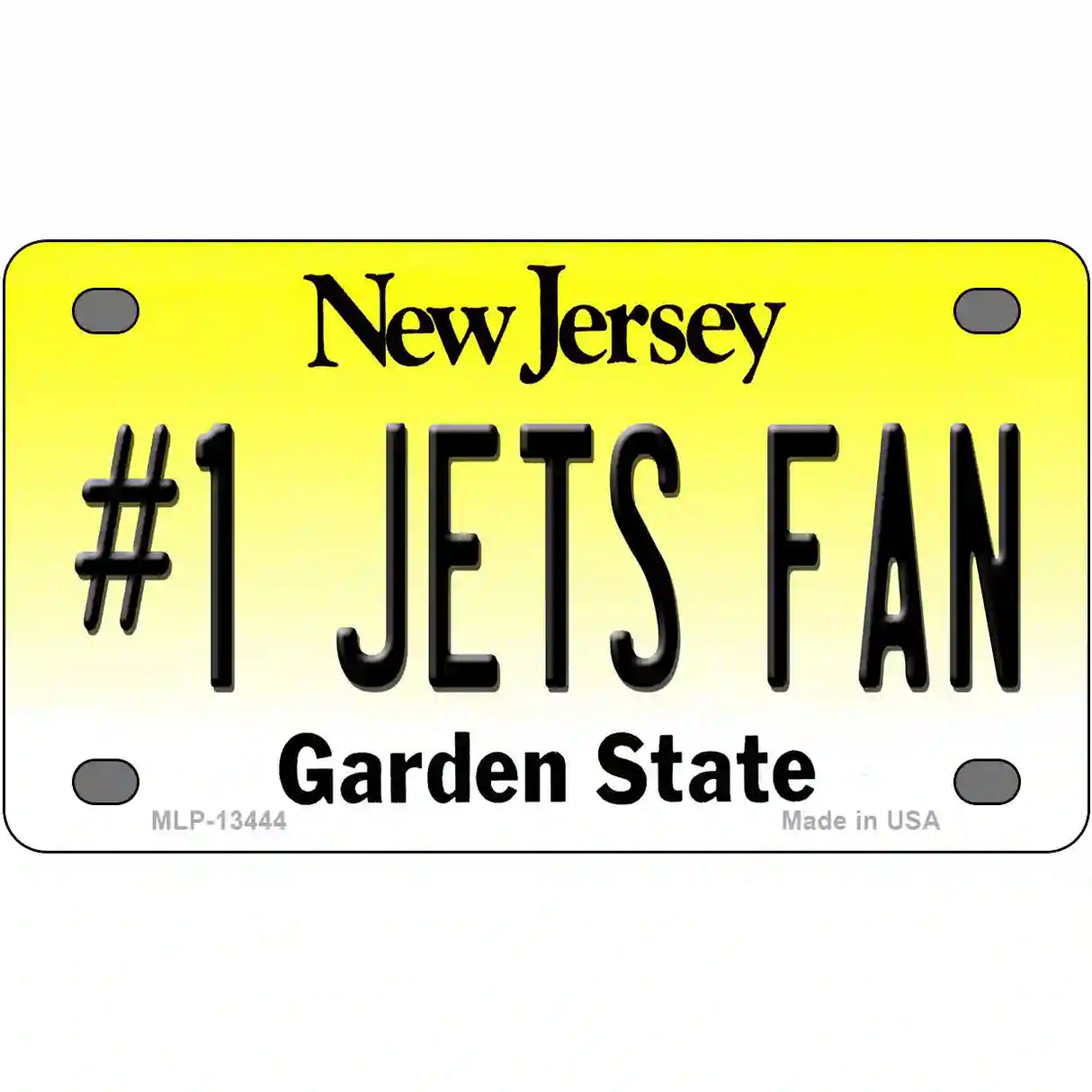 Number 1 Jets Fan Novelty Metal License Plate Tag 4" x 2.2" (MLP)