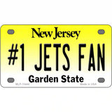 Number 1 Jets Fan Novelty Metal License Plate Tag 4" x 2.2" (MLP)