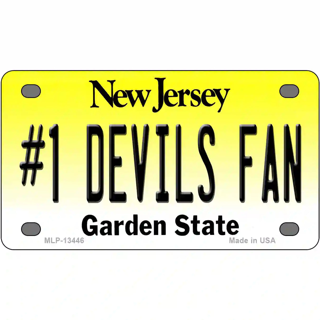 Number 1 Devils Fan Novelty Metal License Plate Tag 4" x 2.2" (MLP)