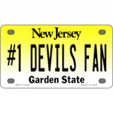 Number 1 Devils Fan Novelty Metal License Plate Tag 4" x 2.2" (MLP)