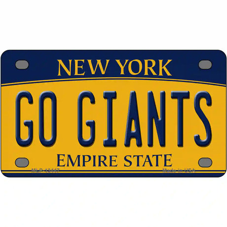 New York Go Giants Novelty Metal License Plate Tag 4" x 2.2" (MLP)