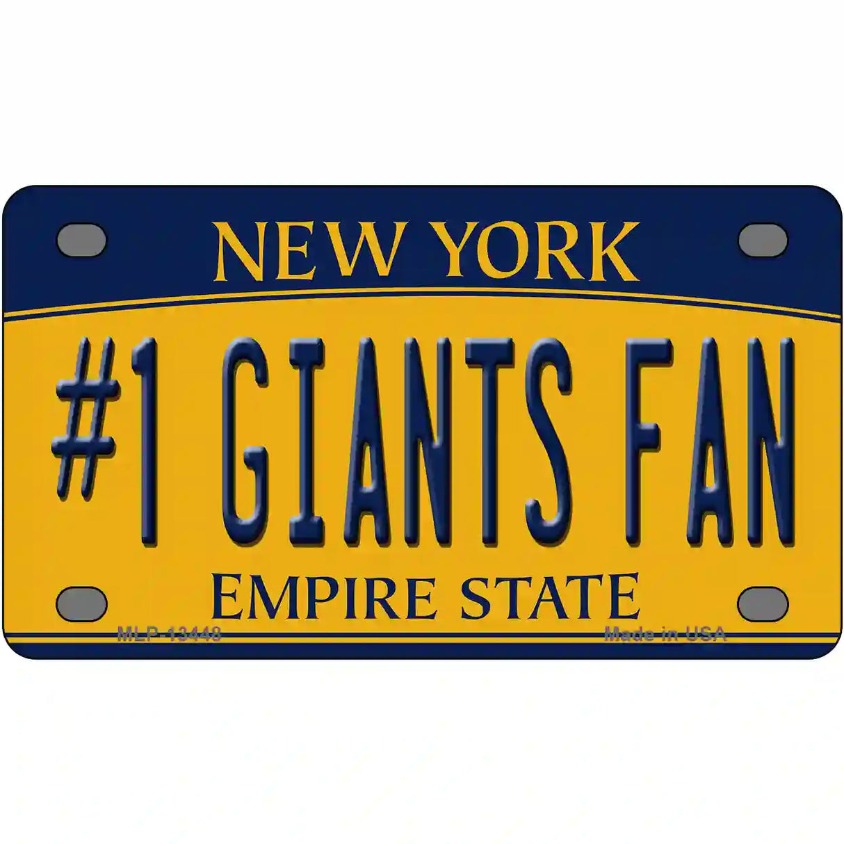 Number 1 Giants Fan Football Novelty Metal License Plate Tag 4" x 2.2" (MLP)