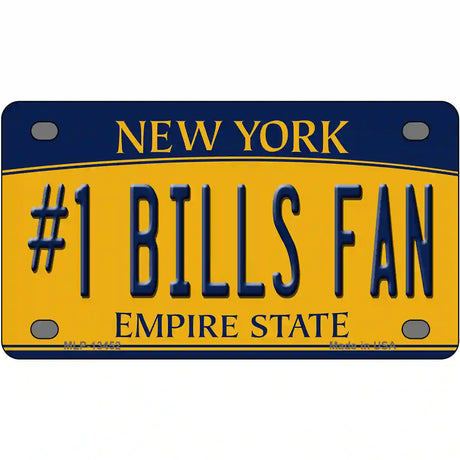 Number 1 Bills Fan Novelty Metal License Plate Tag 4" x 2.2" (MLP)