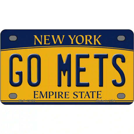 Go Mets Novelty Metal License Plate Tag 4" x 2.2" (MLP)