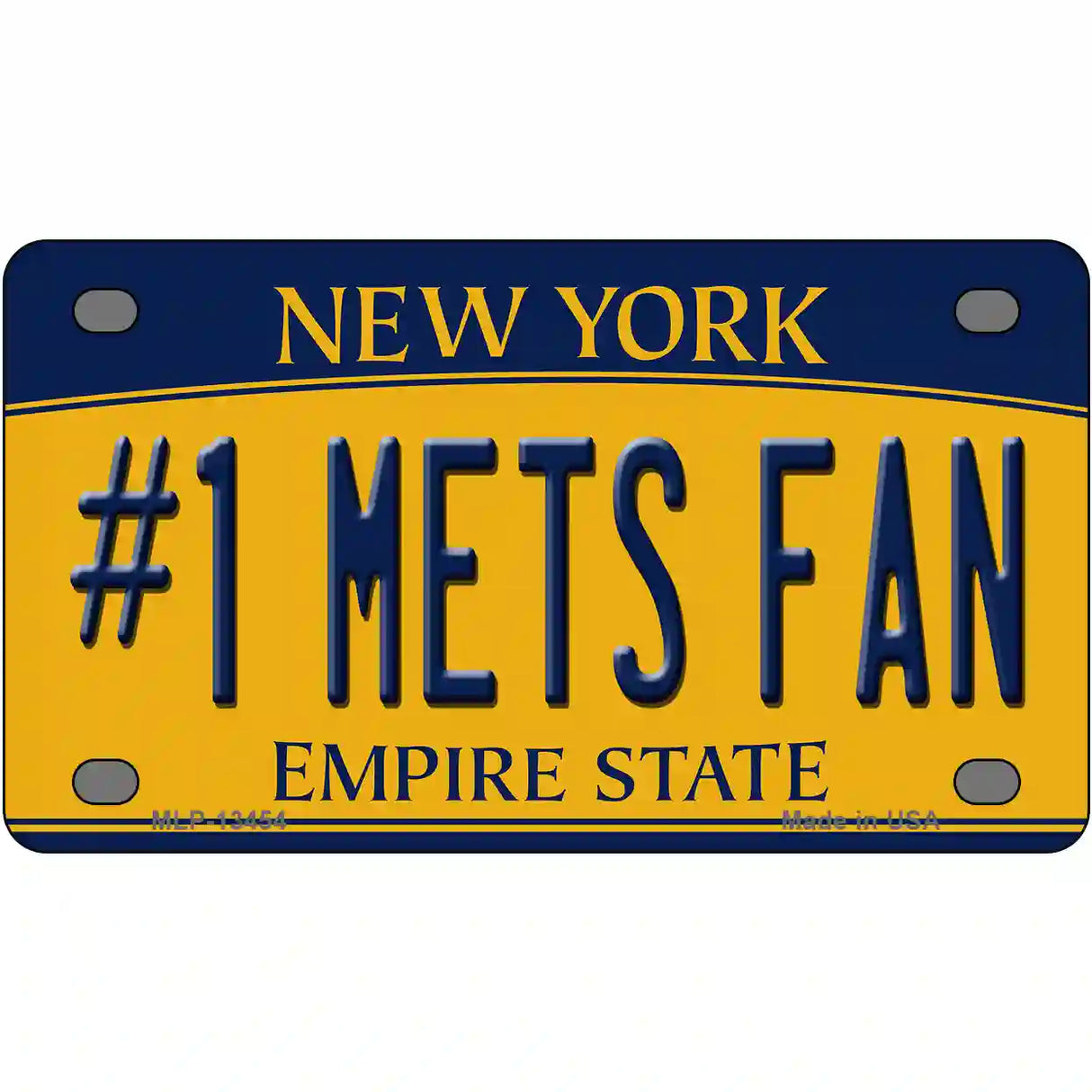 Number 1 Mets Fan Novelty Metal License Plate Tag 4" x 2.2" (MLP)