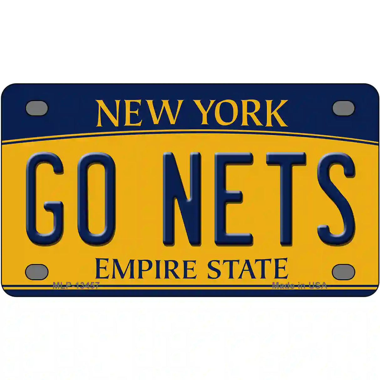 Go Nets Novelty Metal License Plate Tag 4" x 2.2" (MLP)