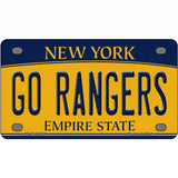 Go Rangers Novelty Metal License Plate Tag 4" x 2.2" (MLP)