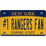 Number 1 Rangers Fan Novelty Metal License Plate Tag 4" x 2.2" (MLP)