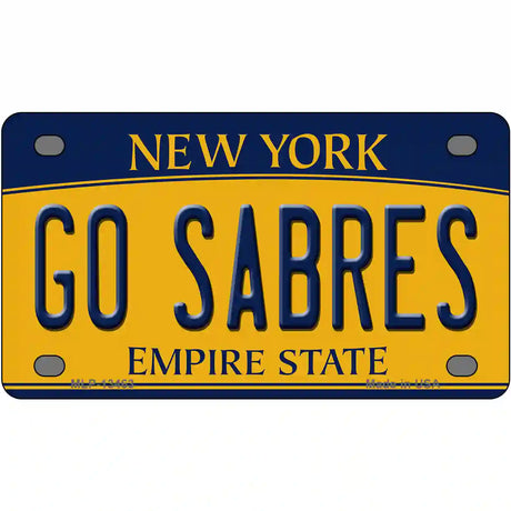 Go Sabres Novelty Metal License Plate Tag 4" x 2.2" (MLP)