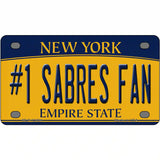 Number 1 Sabres Fan Novelty Metal License Plate Tag 4" x 2.2" (MLP)