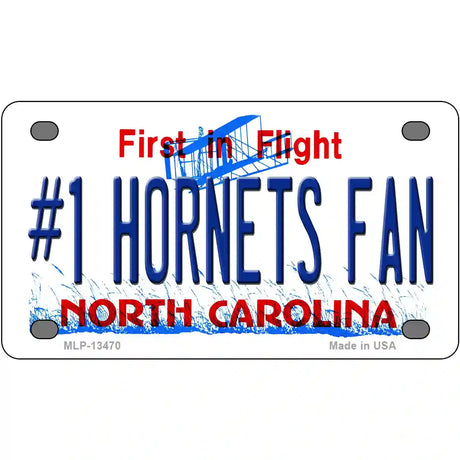 Number 1 Hornets Fan Novelty Metal License Plate Tag 4" x 2.2" (MLP)