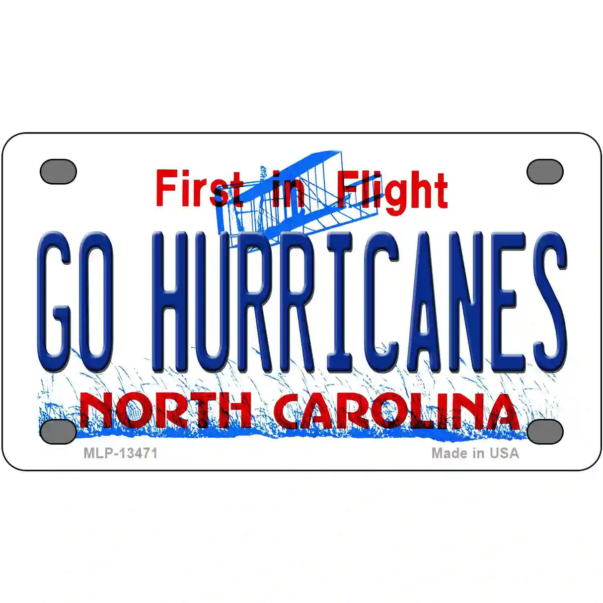 Go Hurricanes Novelty Metal License Plate Tag 4" x 2.2" (MLP)