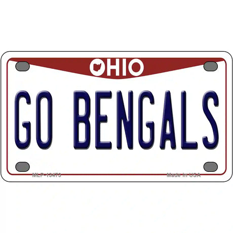 Go Bengals Novelty Metal License Plate Tag 4" x 2.2" (MLP)