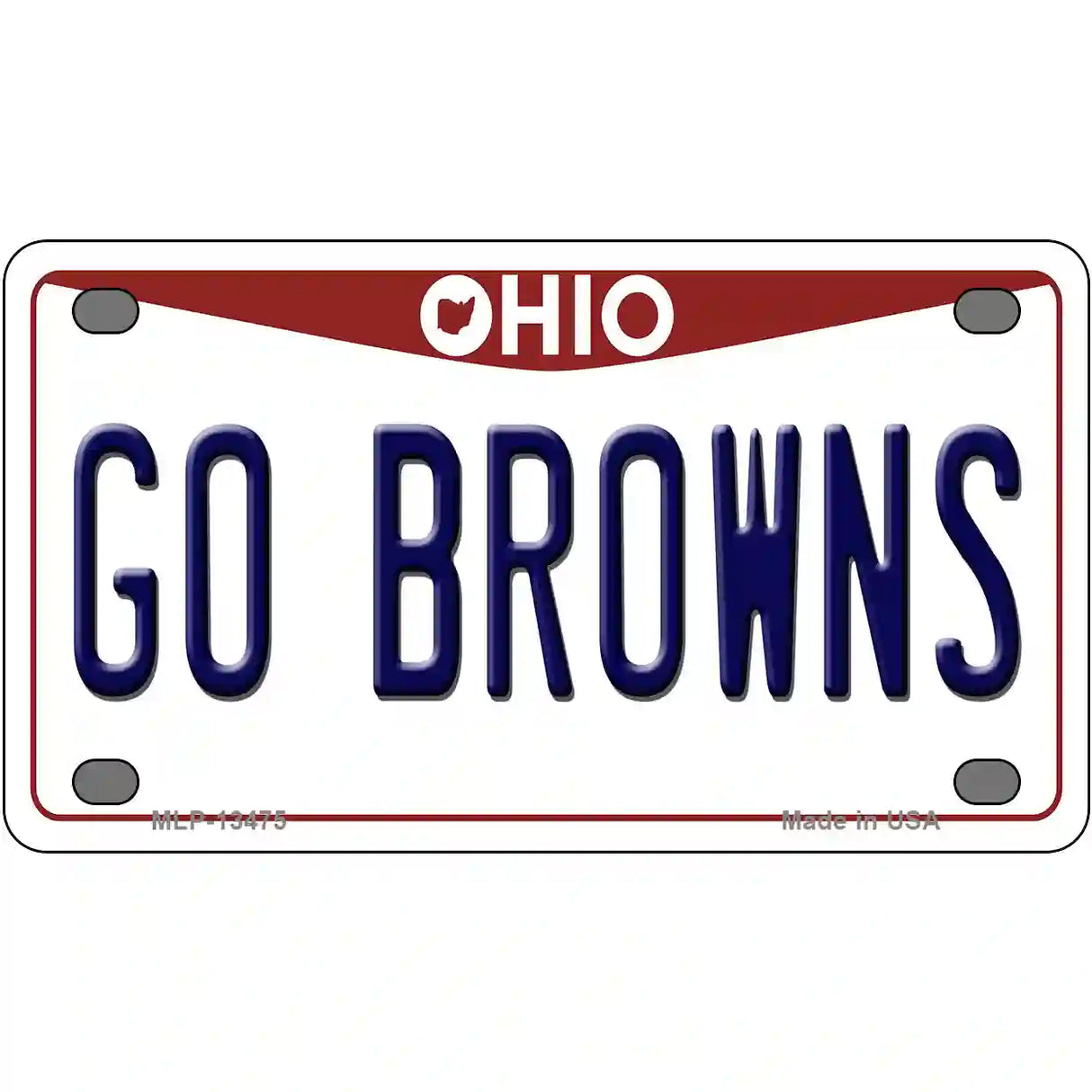 Go Browns Novelty Metal License Plate Tag 4" x 2.2" (MLP)