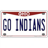 Go Indians Novelty Metal License Plate Tag 4" x 2.2" (MLP)