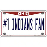 Number 1 Indians Fan Novelty Metal License Plate Tag 4" x 2.2" (MLP)