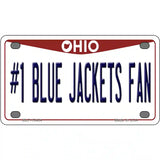 Number 1 Blue Jackets Fan Novelty Metal License Plate Tag 4" x 2.2" (MLP)