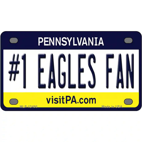 Number 1 Eagles Fan Novelty Metal License Plate Tag 4" x 2.2" (MLP)