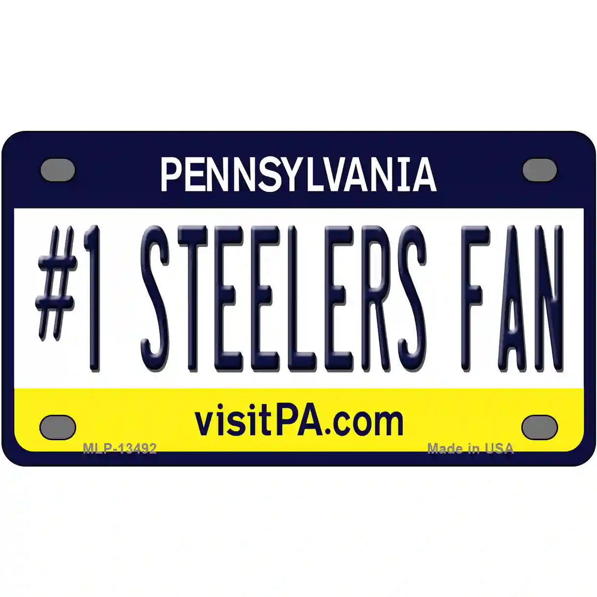 Number 1 Steelers Fan Novelty Metal License Plate Tag 4" x 2.2" (MLP)