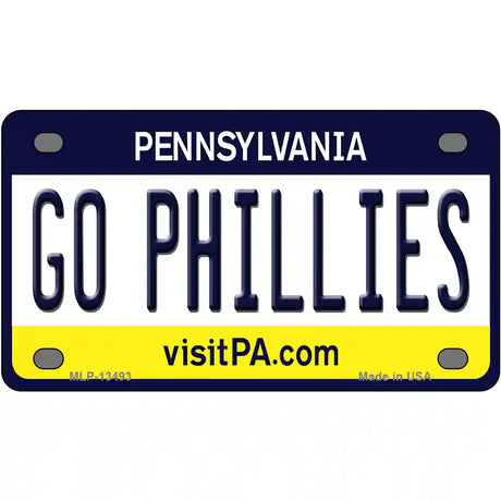 Go Phillies Novelty Metal License Plate Tag 4" x 2.2" (MLP)