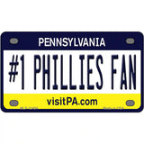 Number 1 Phillies Fan Novelty Metal License Plate Tag 4" x 2.2" (MLP)