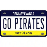 Go Pirates Novelty Metal License Plate Tag 4" x 2.2" (MLP)