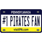 Number 1 Pirates Fan Novelty Metal License Plate Tag 4" x 2.2" (MLP)