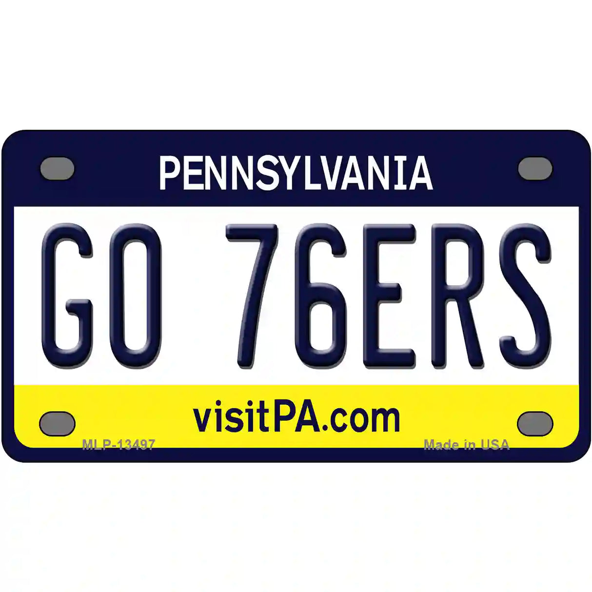 Go 76ers Novelty Metal License Plate Tag 4" x 2.2" (MLP)