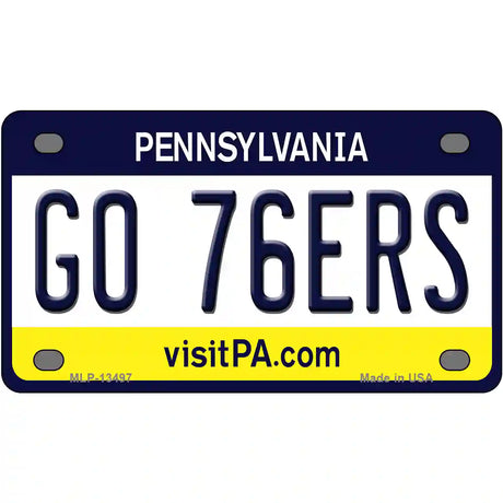 Go 76ers Novelty Metal License Plate Tag 4" x 2.2" (MLP)