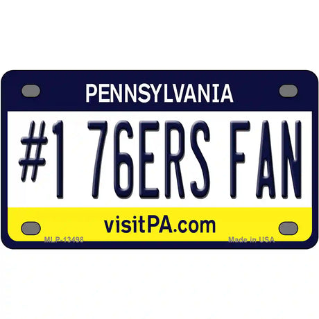 Number 1 76ers Fan Novelty Metal License Plate Tag 4" x 2.2" (MLP)