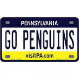 Go Penguins Novelty Metal License Plate Tag 4" x 2.2" (MLP)