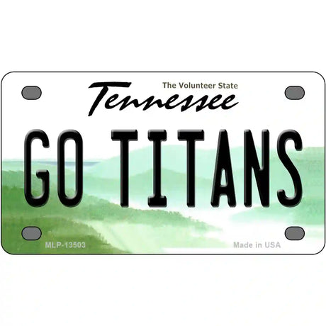 Go Titans Novelty Metal License Plate Tag 4" x 2.2" (MLP)