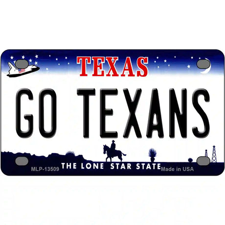 Go Texans Novelty Metal License Plate Tag 4" x 2.2" (MLP)