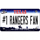 Number 1 Rangers Fan Baseball Novelty Metal License Plate Tag 4" x 2.2" (MLP)