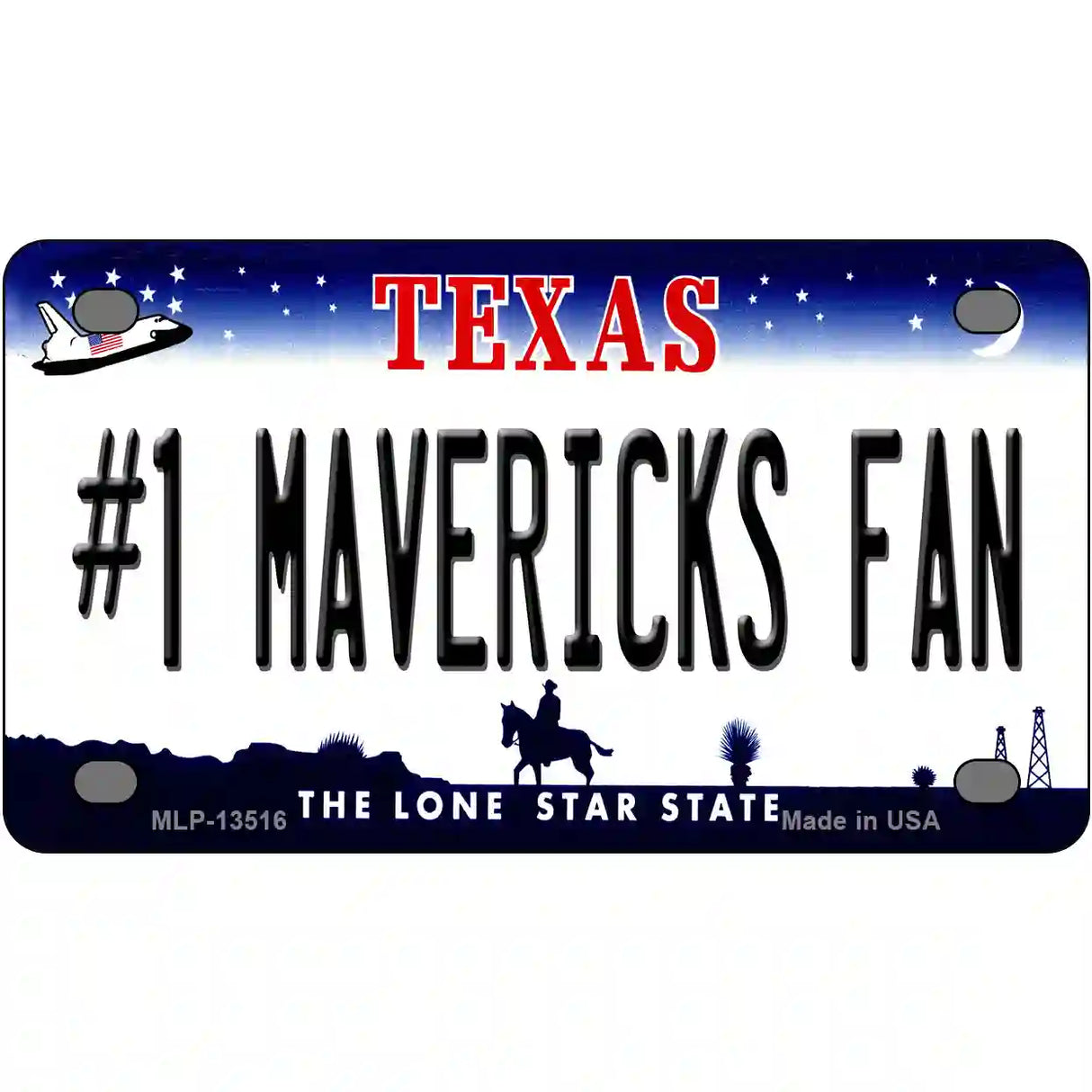 Number 1 Mavericks Fan Novelty Metal License Plate Tag 4" x 2.2" (MLP)