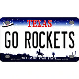 Go Rockets Novelty Metal License Plate Tag 4" x 2.2" (MLP)