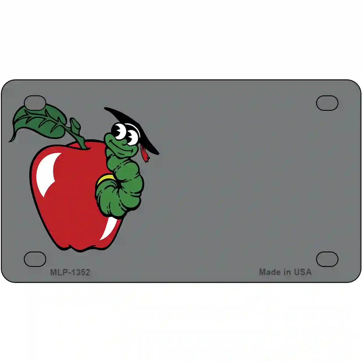 Teacher Apple Offset Novelty Metal License Plate 4" x 2.2" (MLP)