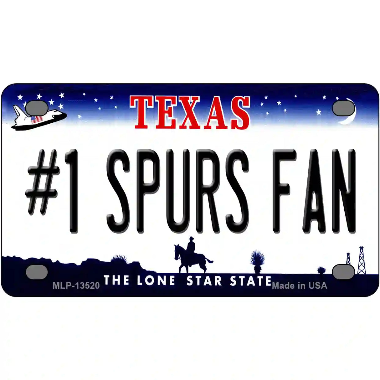 Number 1 Spurs Fan Novelty Metal License Plate Tag 4" x 2.2" (MLP)