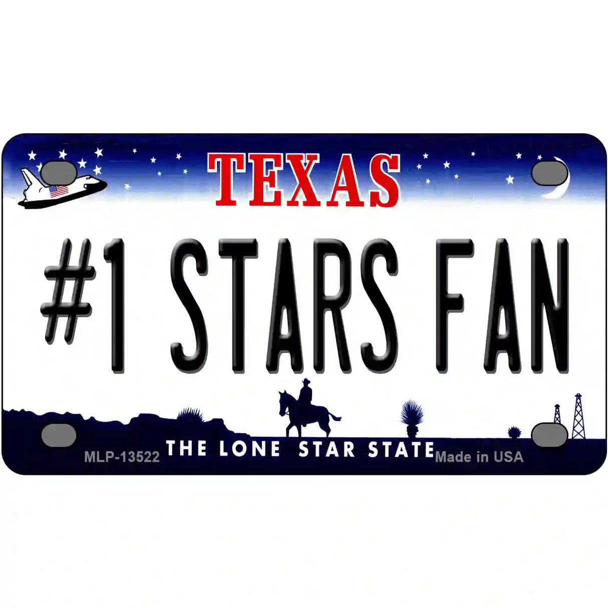 Number 1 Stars Fan Novelty Metal License Plate Tag 4" x 2.2" (MLP)