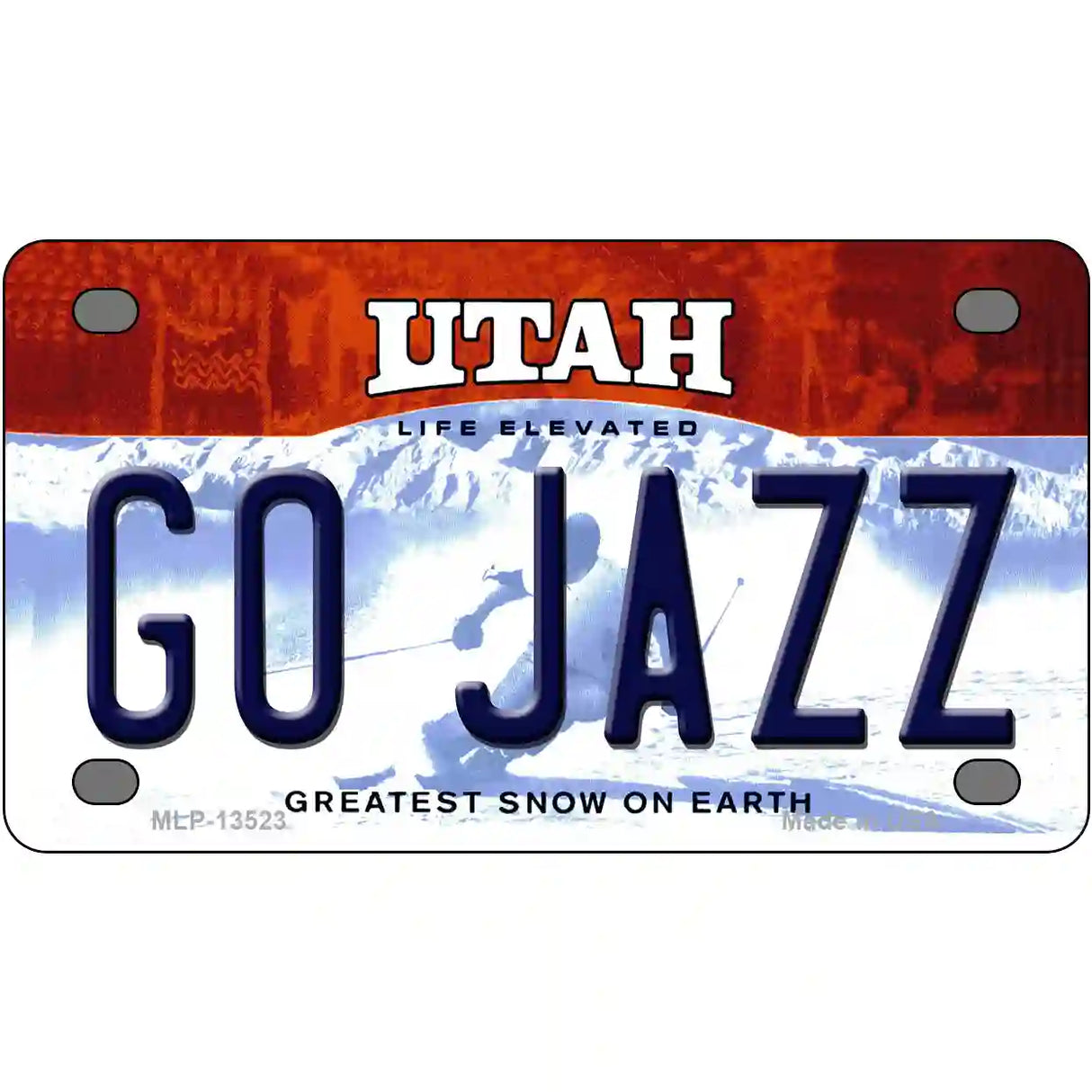 Go Jazz Novelty Metal License Plate Tag 4" x 2.2" (MLP)