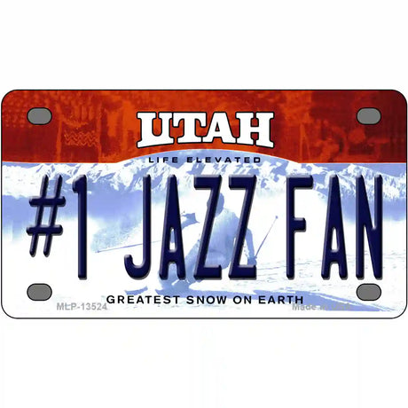 Number 1 Jazz Fan Novelty Metal License Plate Tag 4" x 2.2" (MLP)