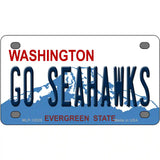 Go Seahawks Novelty Metal License Plate Tag 4" x 2.2" (MLP)