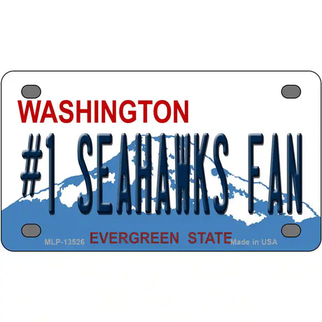 Number 1 Seahawks Fan Novelty Metal License Plate Tag 4" x 2.2" (MLP)