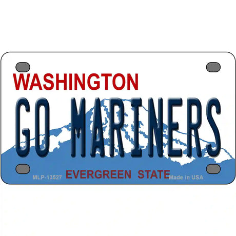 Go Mariners Novelty Metal License Plate Tag 4" x 2.2" (MLP)