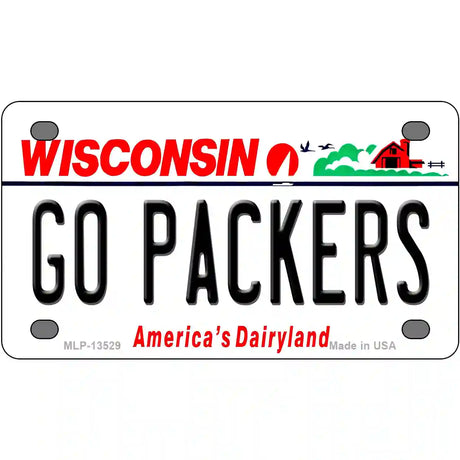 Go Packers Novelty Metal License Plate Tag 4" x 2.2" (MLP)